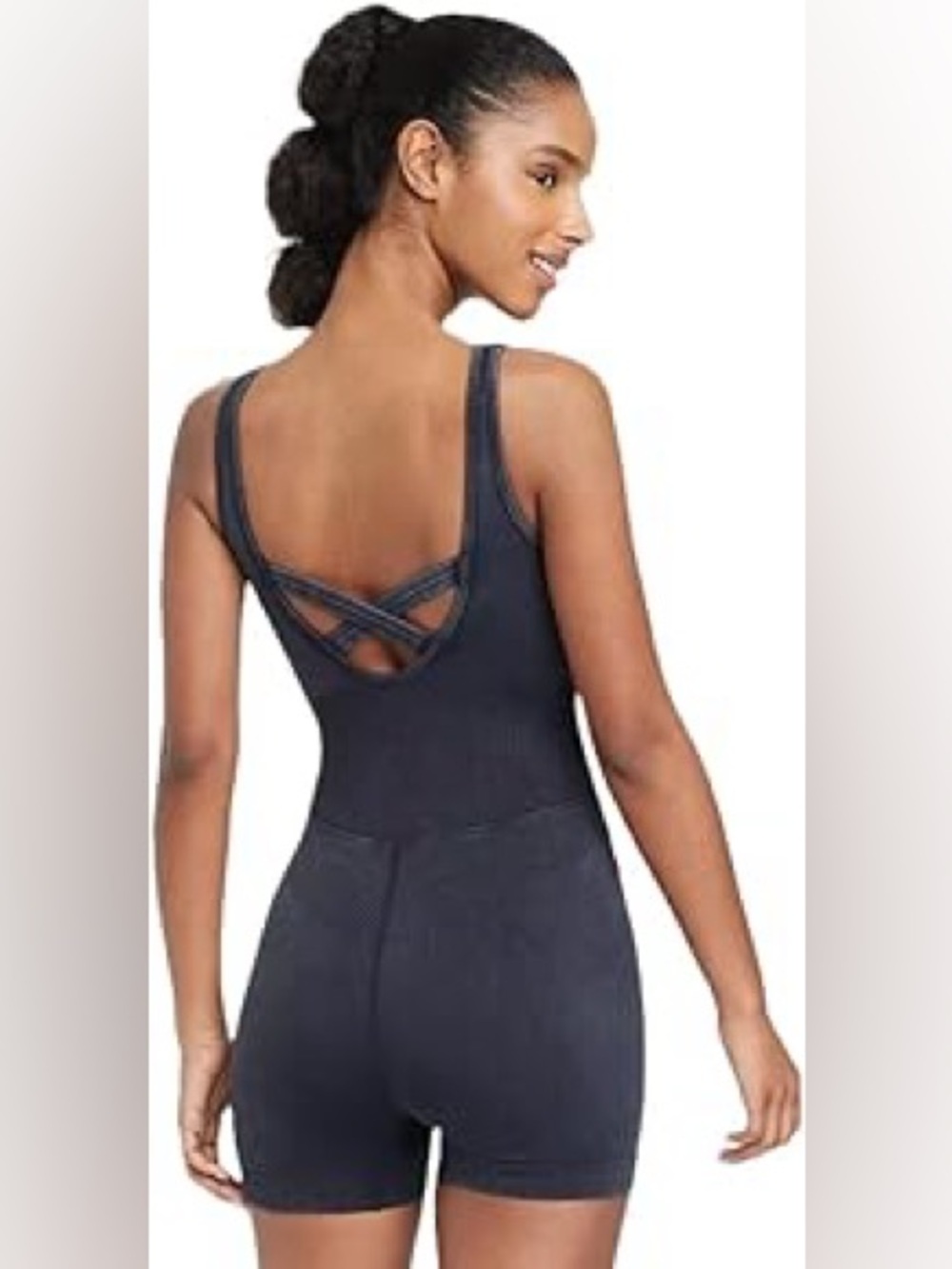 JoyLab Charcoal Ribbed Romper - Picture 2 of 5